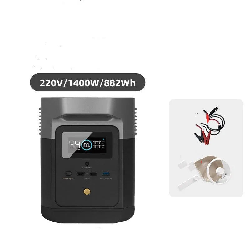 RIVER Pro 720Wh portable power station with multiple charging ports and solar panel compatibility