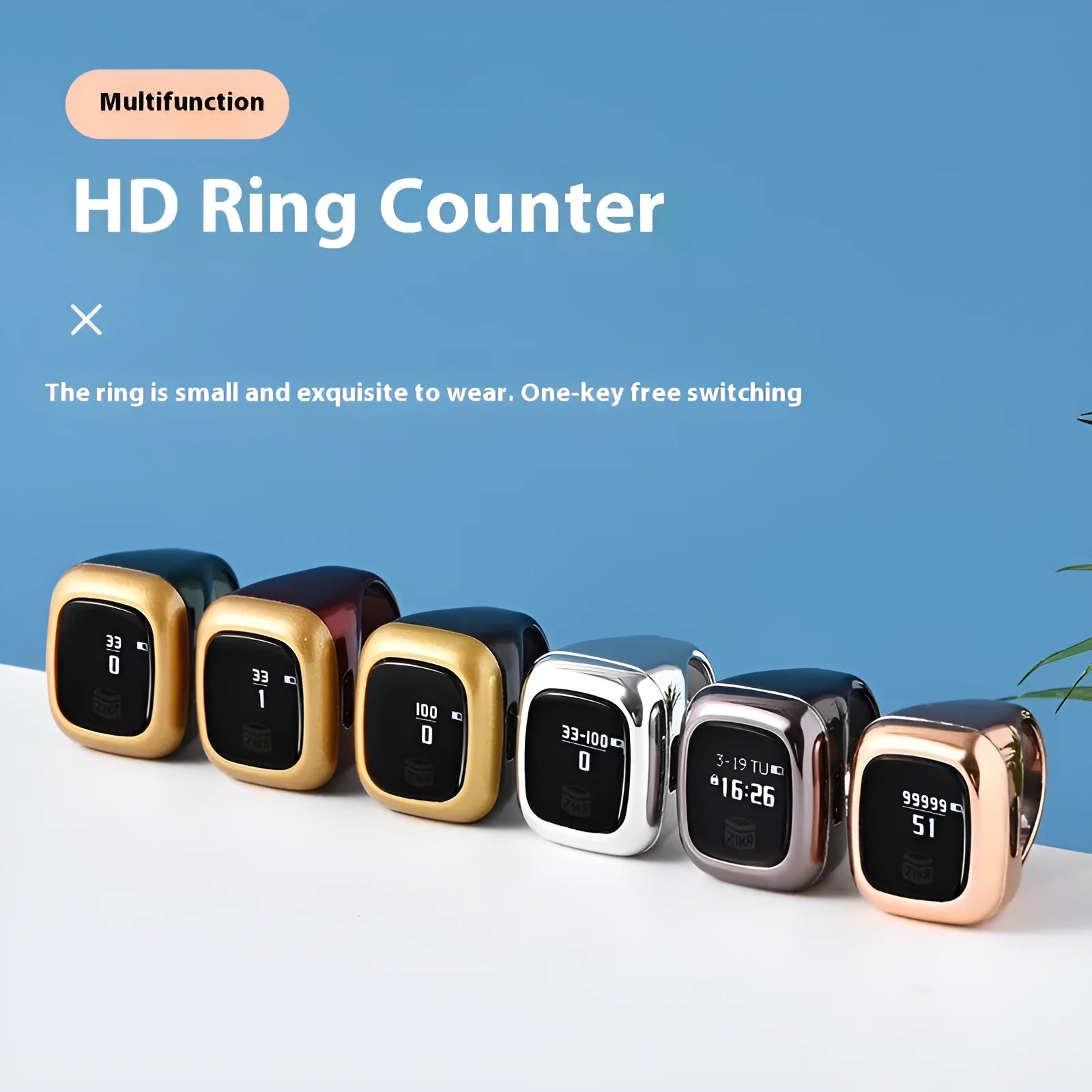 Al-fatiha Zikr electronic prayer counter in multiple colours with digital display screen