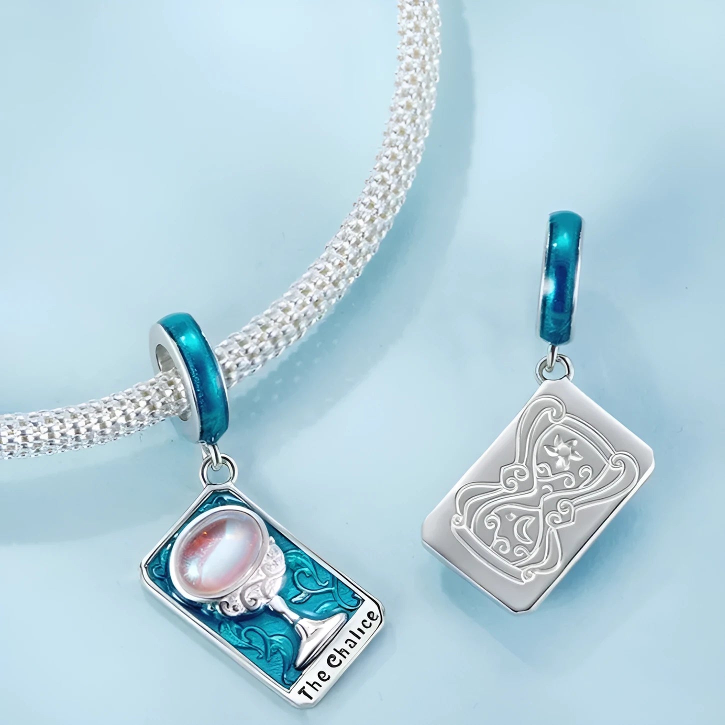 925 silver tarot holy cup pendant with poker elements, 2.7cm height, 0.45cm aperture, colour SCC3141