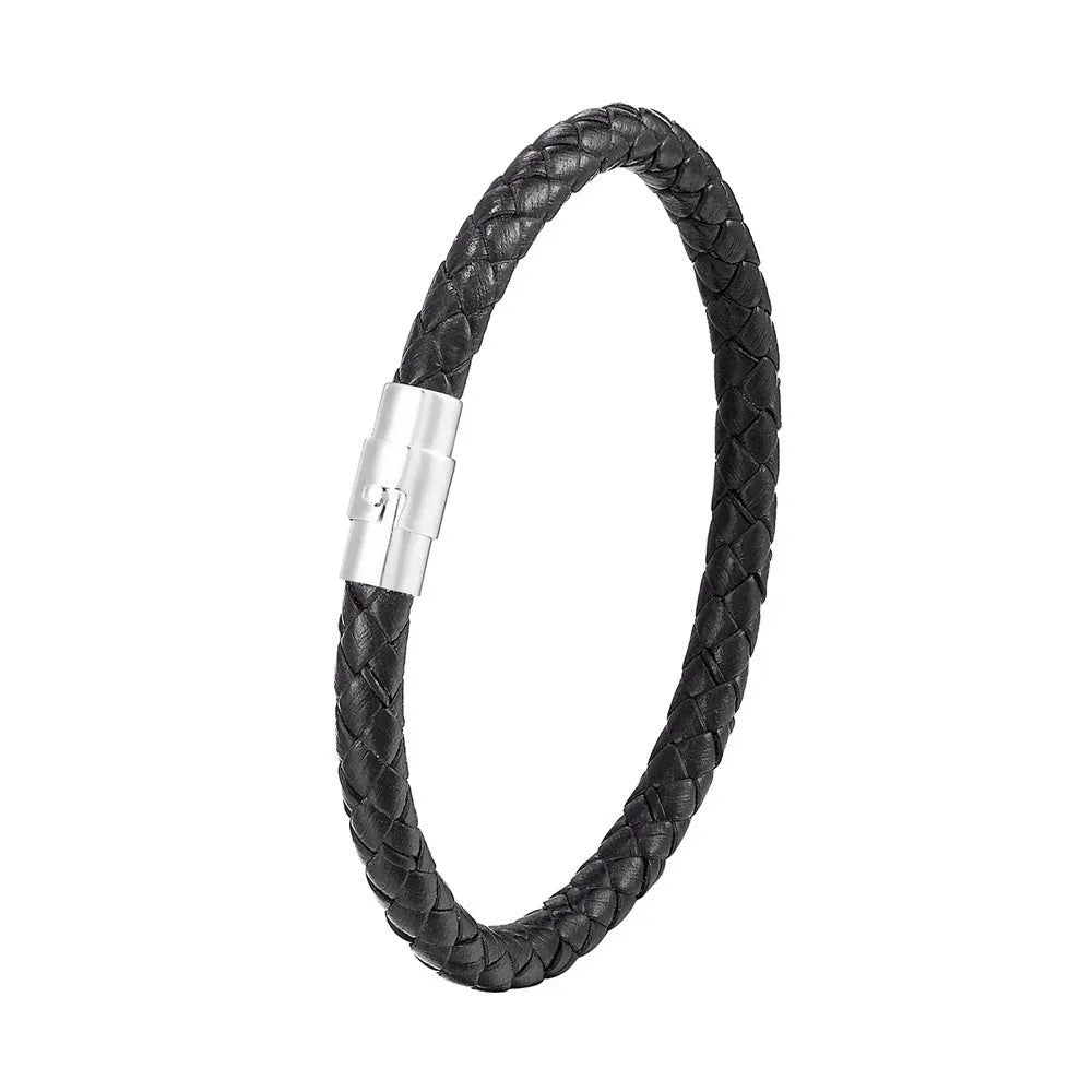 Geometric titanium steel wire bracelet with magnetic clasp in multiple colour options