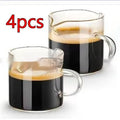 White transparent glass double-mouth coffee cup with modern simple design