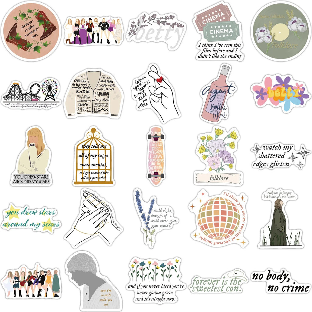 50 sheets of waterproof graffiti cartoon stickers measuring 4-6cm for luggage and notebook decoration