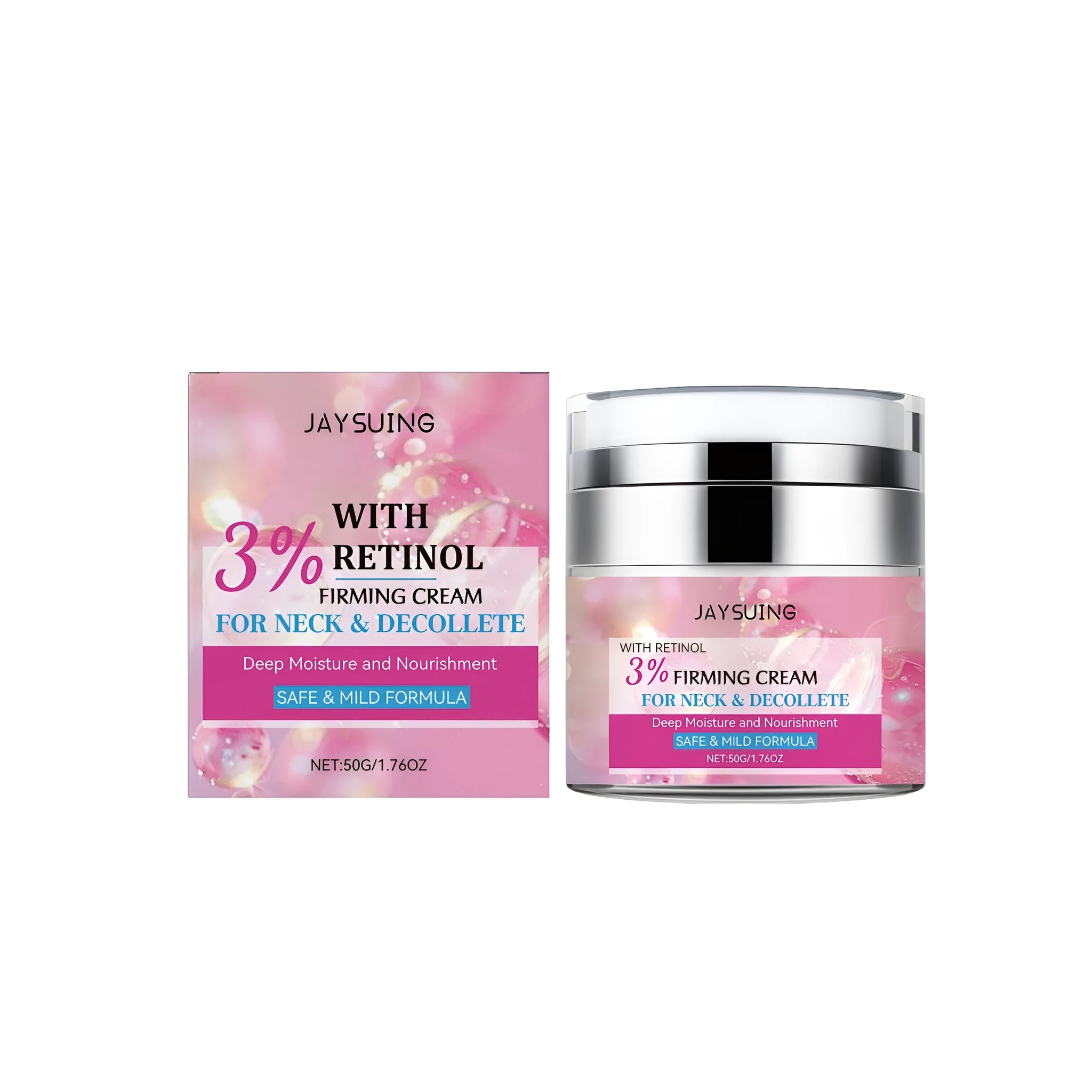 Retinol anti-aging firming cream pot 50g with hyaluronic acid for face skincare