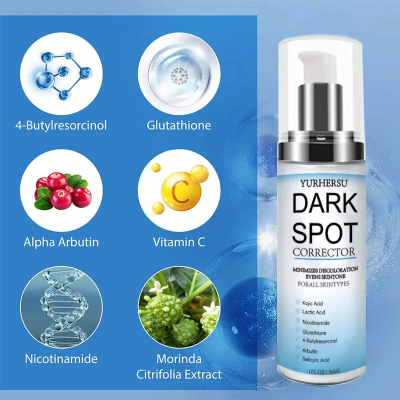 Bottle of spot lightening facial essence for brighter, tighter, moisturised skin