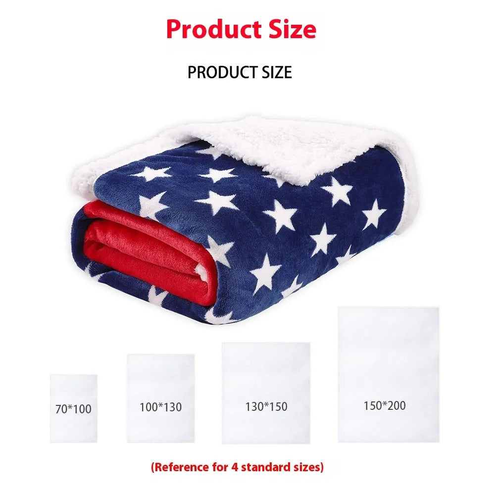 Striped polyester blanket in American style with three size options