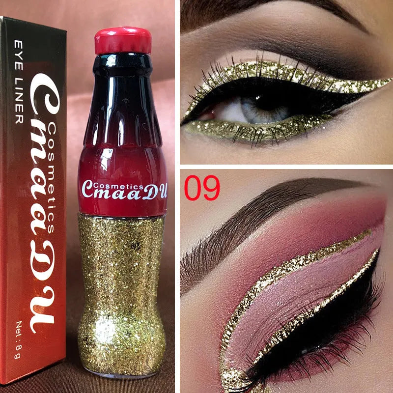 CmaaDu Colour Glitter Liquid Eyeliner in multiple shades, water-resistant liquid glitter formula for precise eye definition