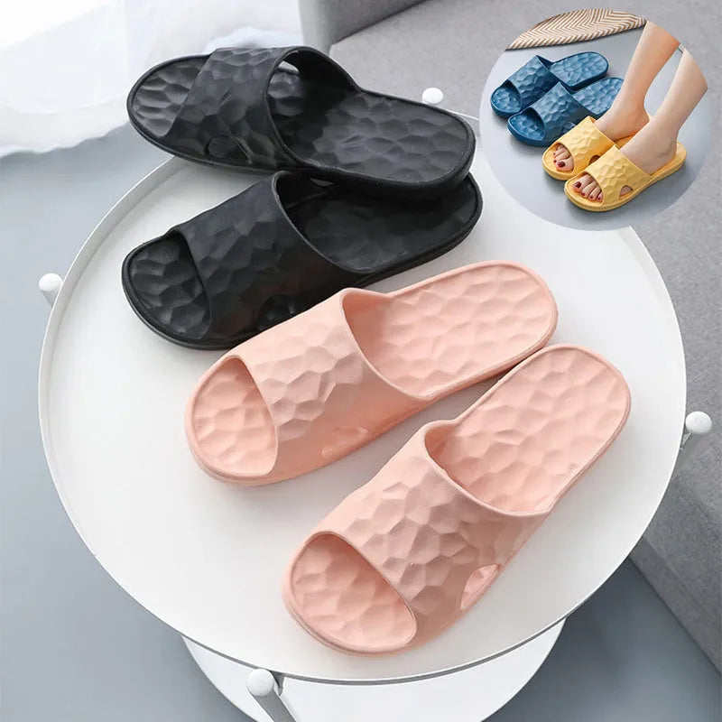 Geometric EVA flip-flop slippers in candy colours for women and men, anti-skid sole for bathroom use