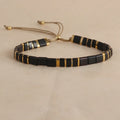 Geometric glass bead bracelet in European fashion style showing colour options
