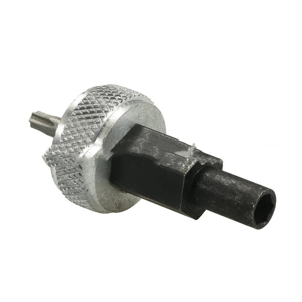 Ignition module wrench tool made from carbon steel with knurled aluminium knobs for distributor block mounting