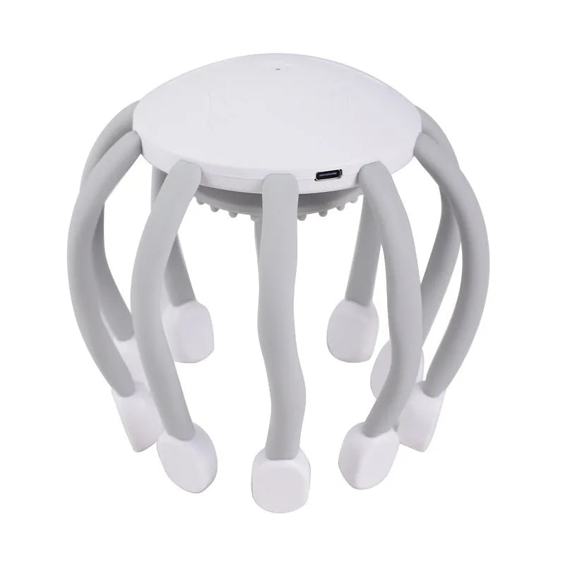 USB powered head massager with multiple claws for scalp vibration and relaxation