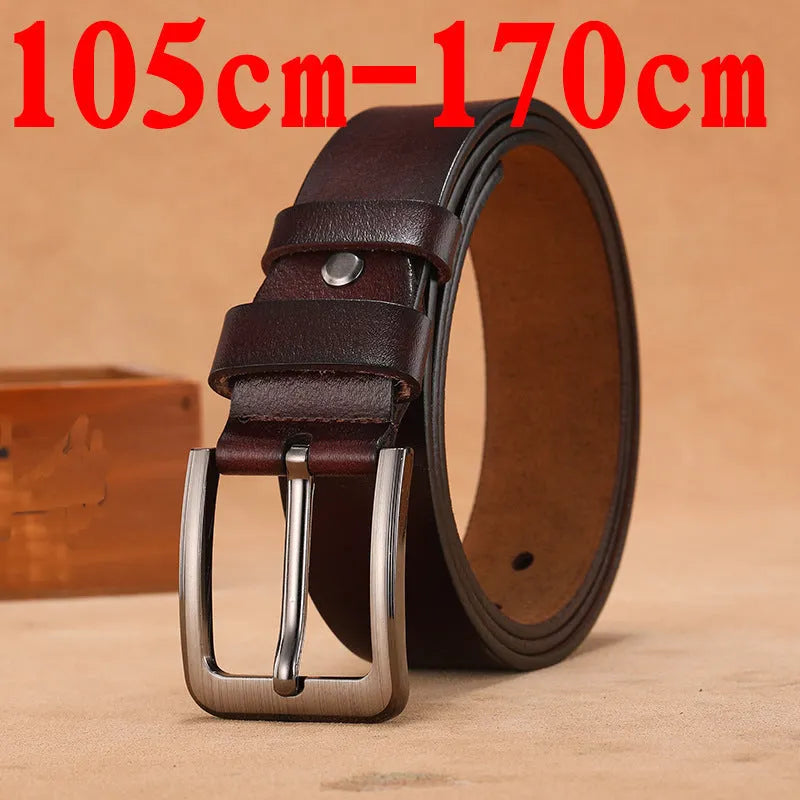 Square head pin buckle casual belt in black or brown with alloy construction
