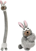 Plush stuffed squeaky dog toys with crinkle sounds in brown grey yellow colours