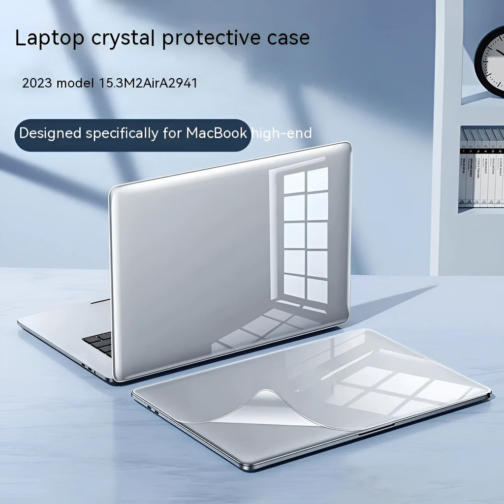 MacBook laptop hard protective case in frosted black finish on a MacBook Pro.