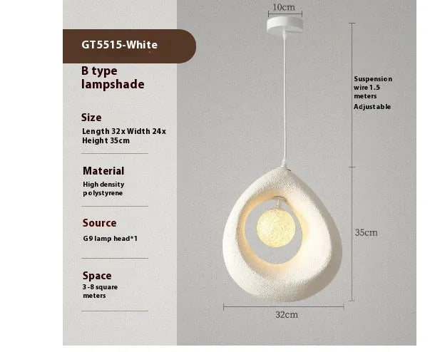 Modern bar chandelier pendant light with milky white lampshade