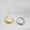 Titanium alloy concave-convex nose ring in gold or silver colour with 8mm or 10mm length options