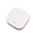 White USB-powered car air purifier with a composite filter for odour removal and disinfection.