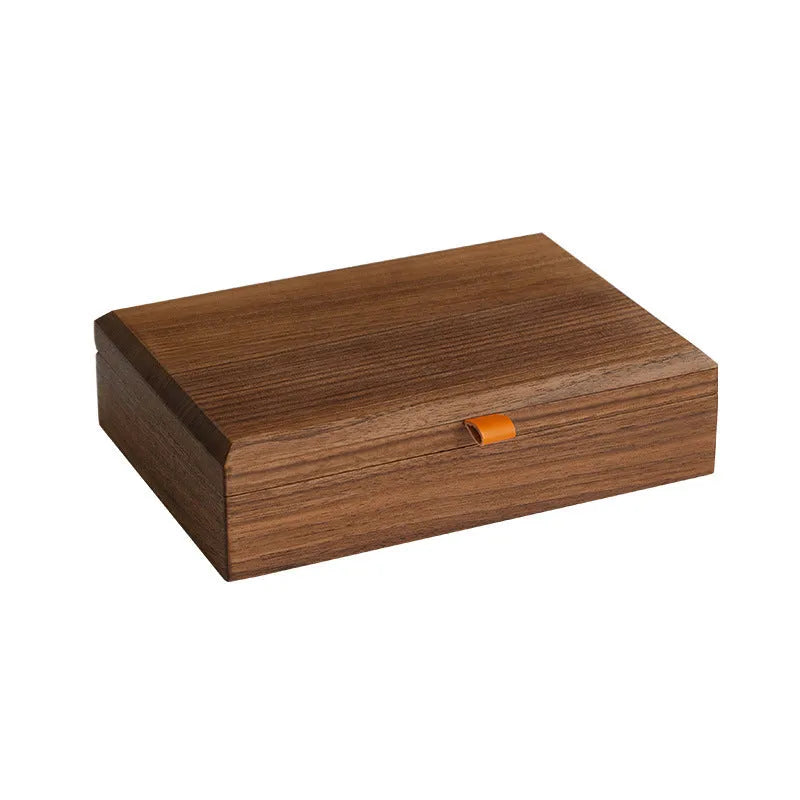 Large capacity household walnut jewellery box in retro style for storing necklaces rings earrings and bracelets