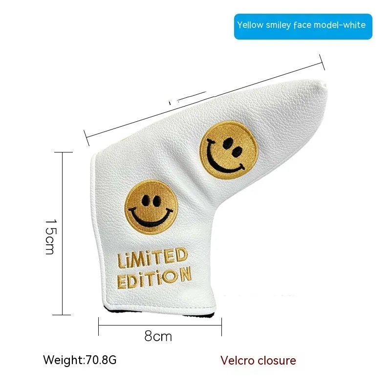Golf putter sleeve in a themed design with PU waterproof fabric exterior and fleece lining.