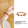 Chinese style 8mm crystal and sterling silver bracelet, yellow pearl finish, geometric shape, manual workmanship