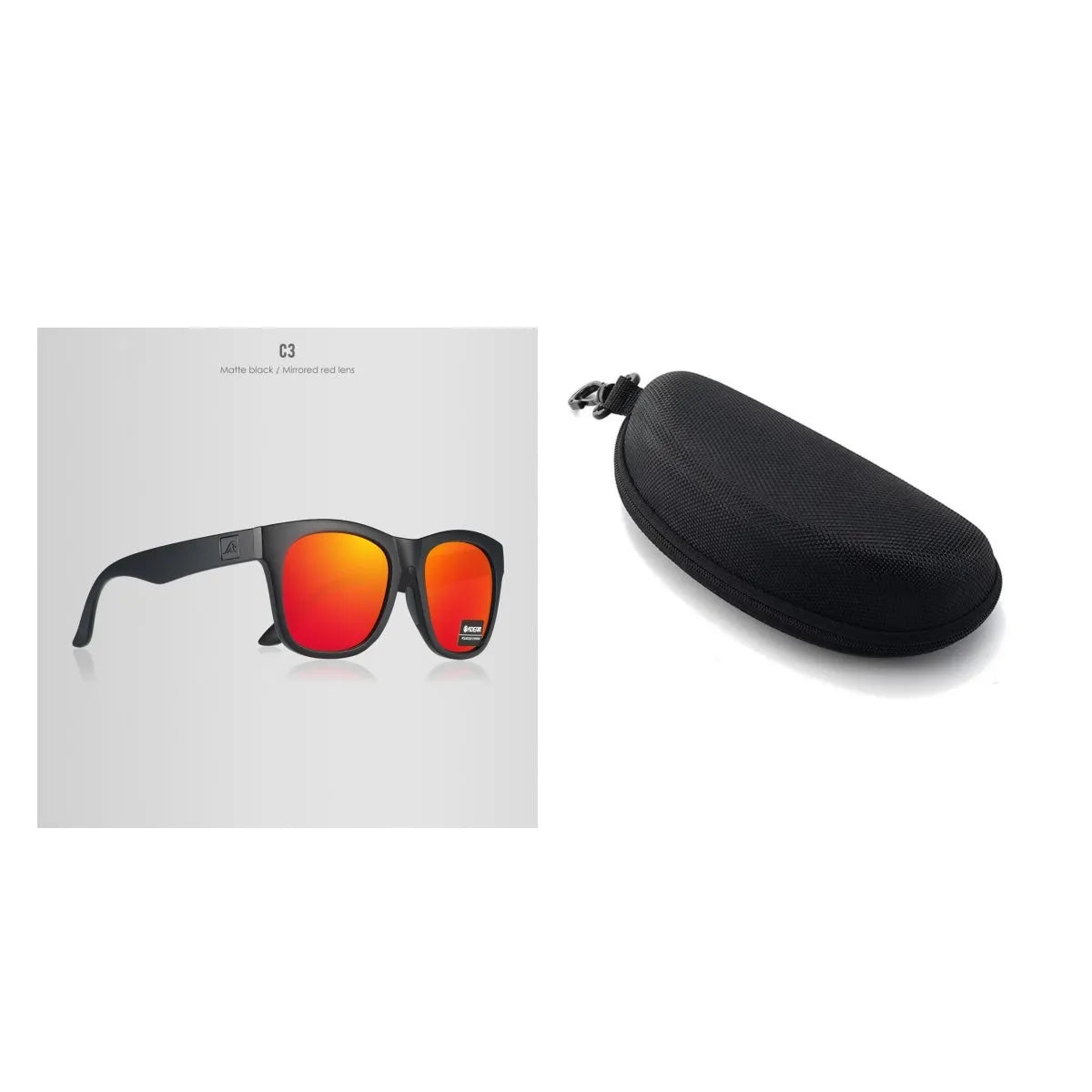 Thickened polarized sunglasses with TAC lenses and PC frame for outdoor UV protection.