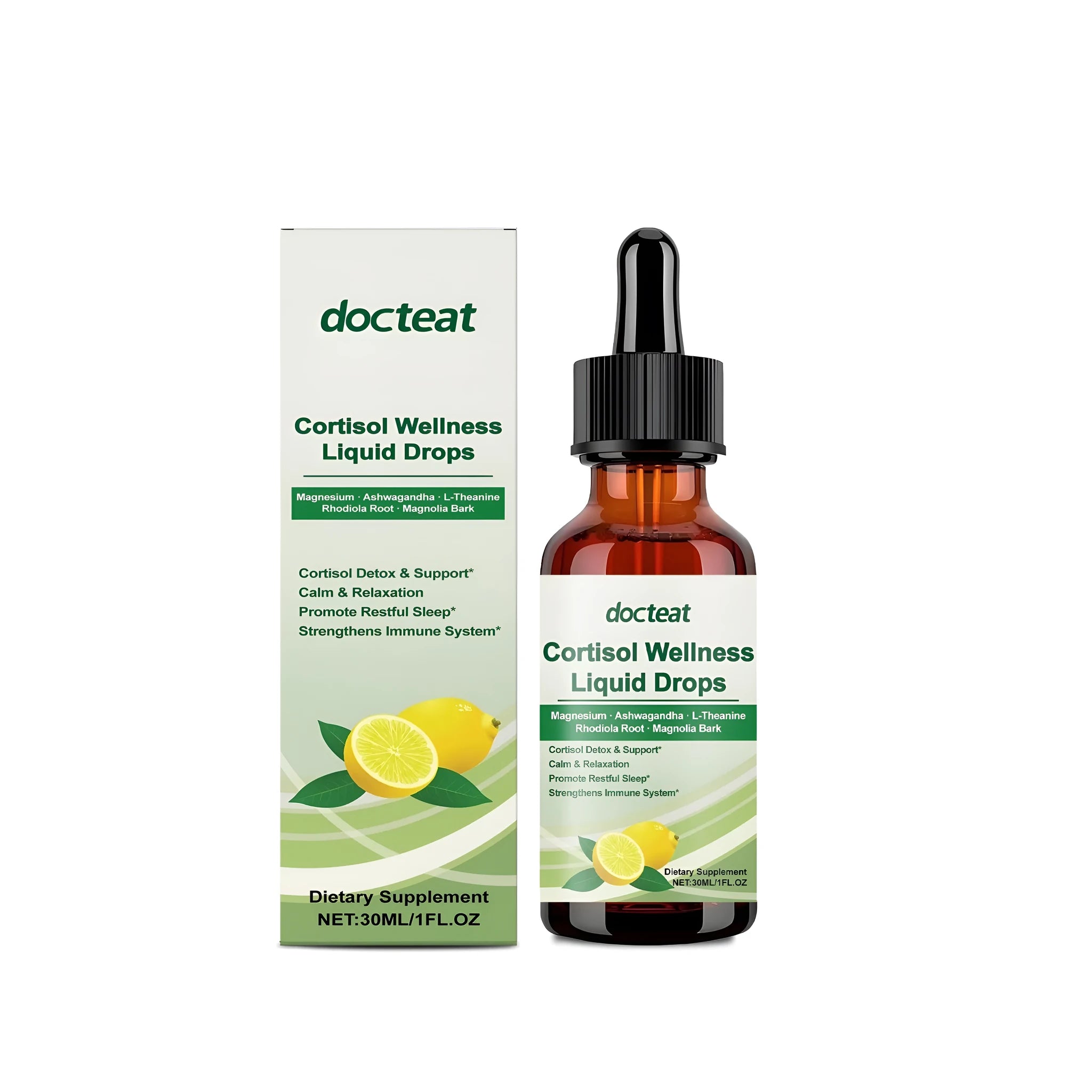30ml bottle of traditional Chinese medicine supplement drops with a dropper on a white background.