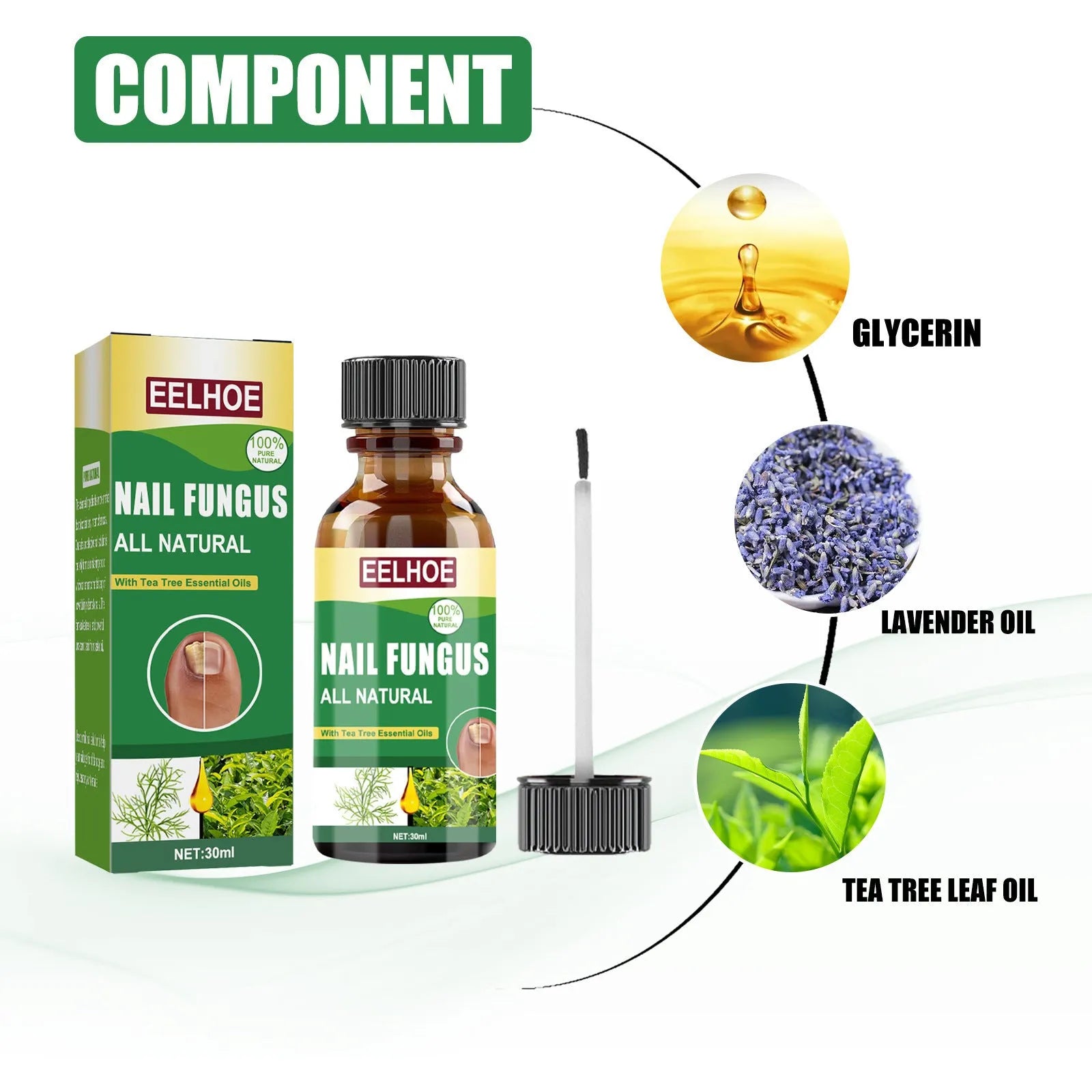 30ml tea tree oil nail repair treatment bottle for thickened toenails and fingernails