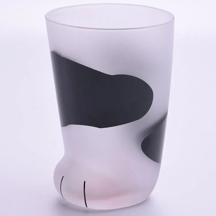 Creative cat paw glass mug 300ml frosted heat-resistant coffee cup with cat claw shape