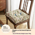 Square floral dining chair cushion for back and waist support, showing 40x40x8cm dimensions.