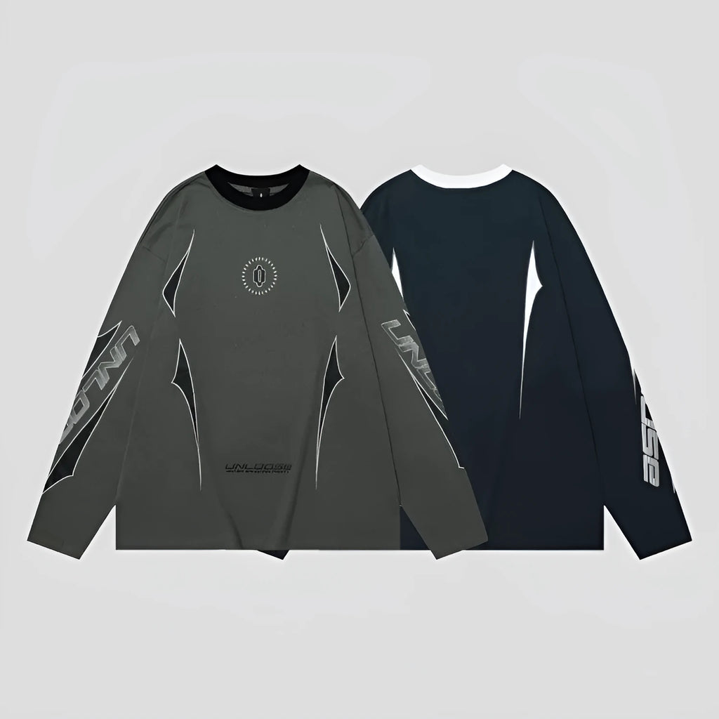 Men's grey cotton drop shoulder sweatshirt with loose fit and letter print design