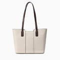 Women's genuine leather commuter shoulder bag in khaki colour with sandwich pocket and internal organisation