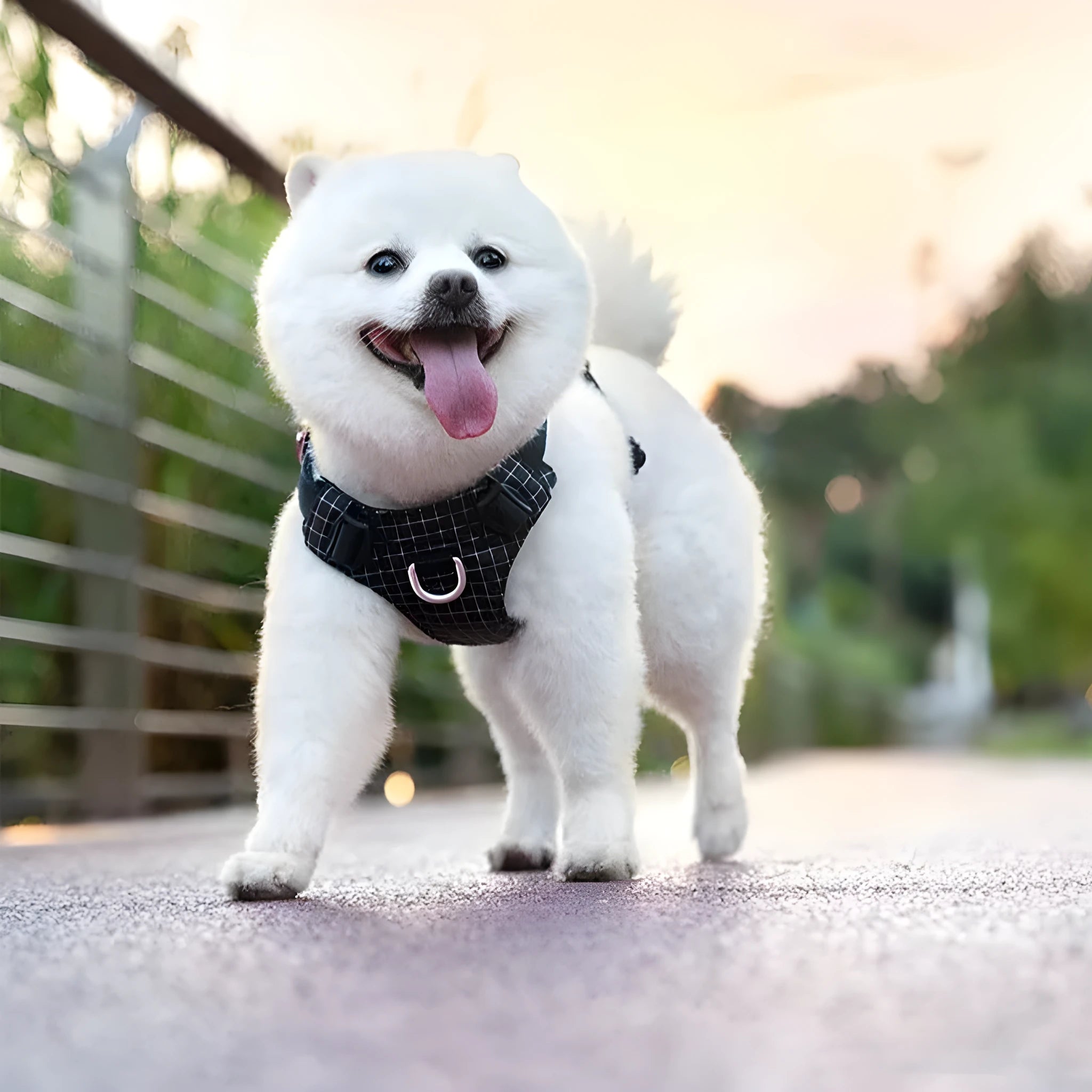 LED dog chest harness in multiple colours with adjustable straps for nighttime safety during walks