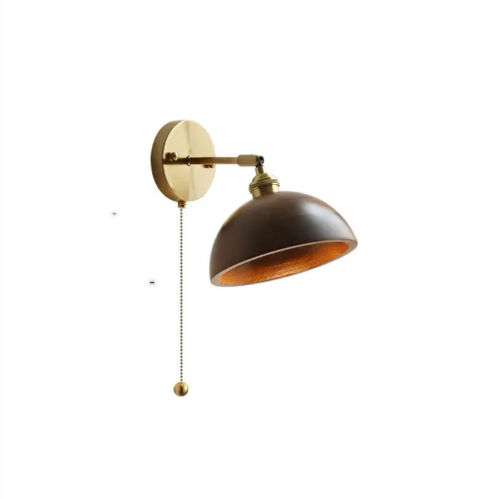 Nordic style wall lamp for bedroom bedside in walnut colour wood finish