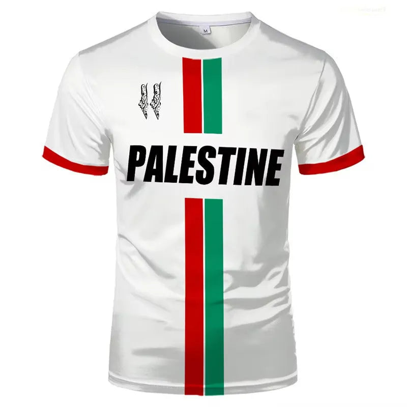 Black 3D printed football T-shirt with stereoscopic pattern and short sleeves