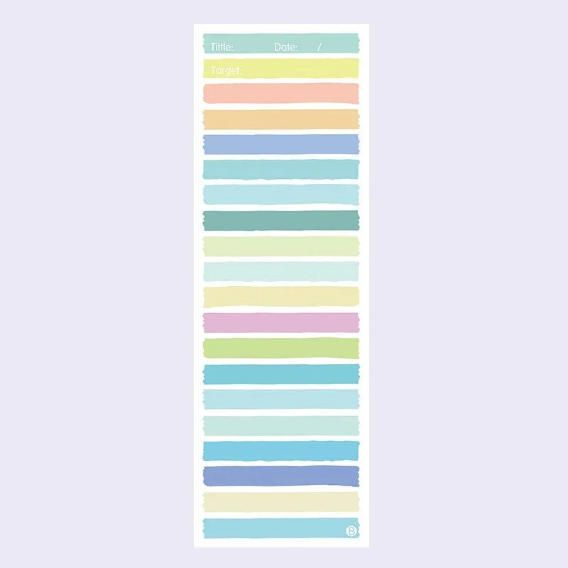 Student notepad with plastic storage box showing 90x248mm dimensions and colour variations