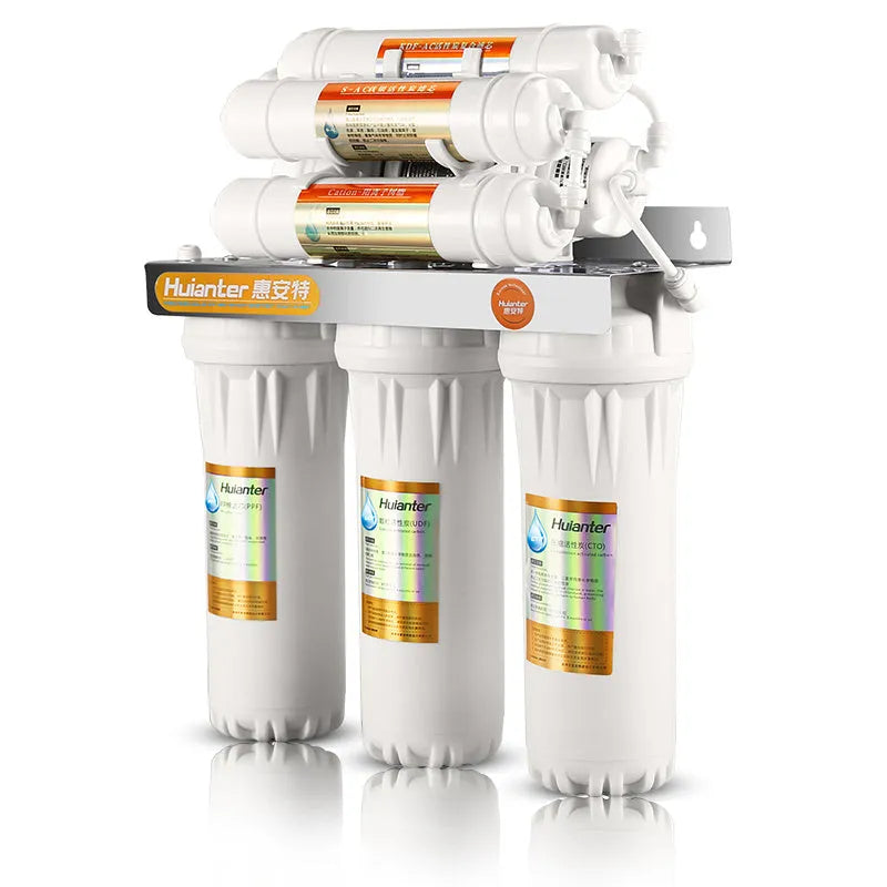 White plastic water filter cartridge for household drinking water purification systems