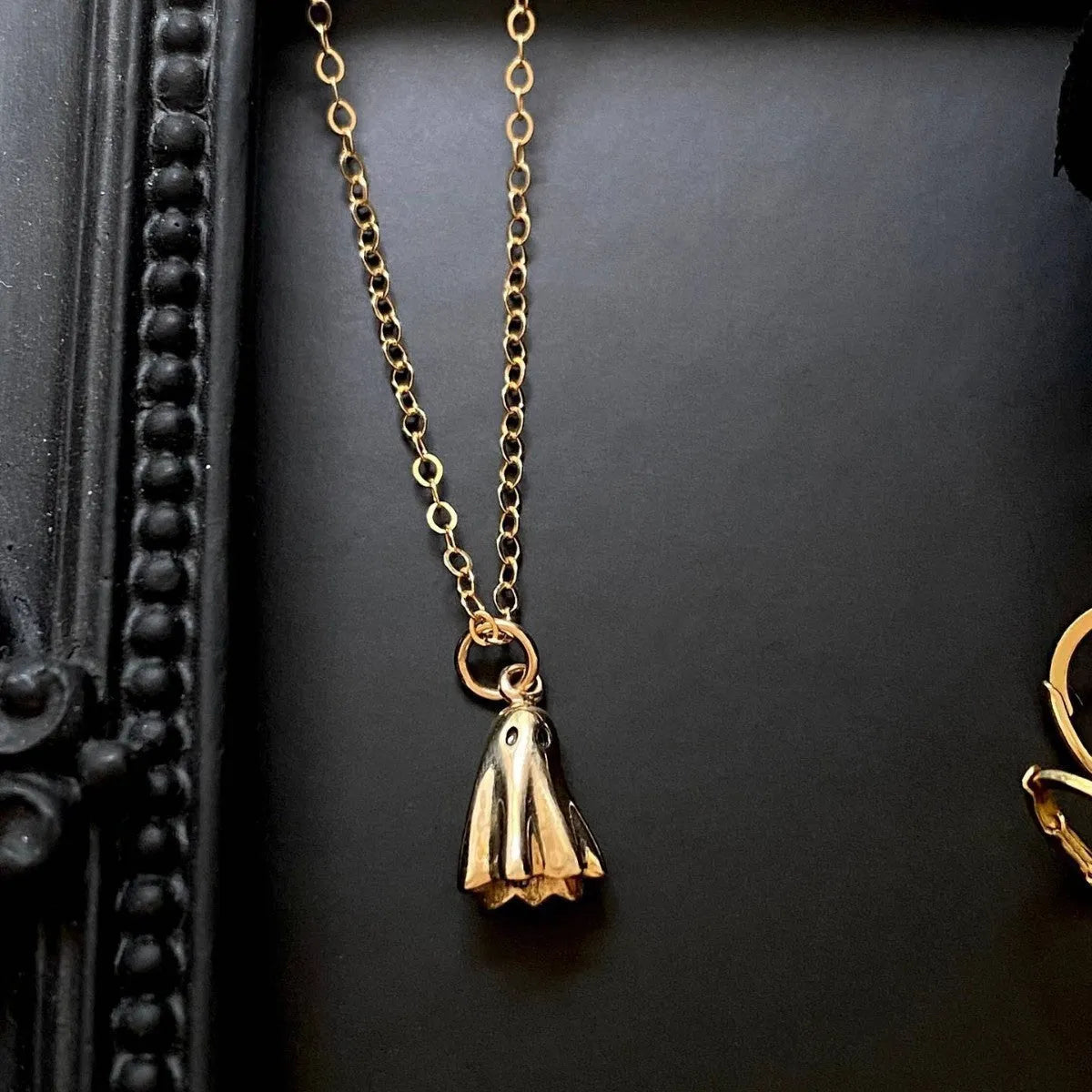 Ghost pendant necklace with electroplated titanium steel pendant and stainless steel chain options