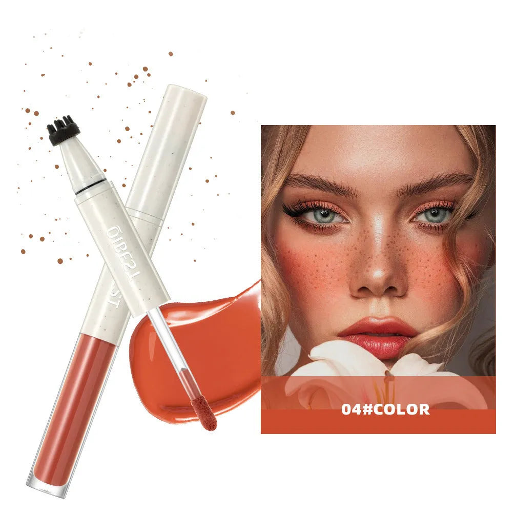 Double-headed freckle blush powder in matte finish with applicator, available in four colour options