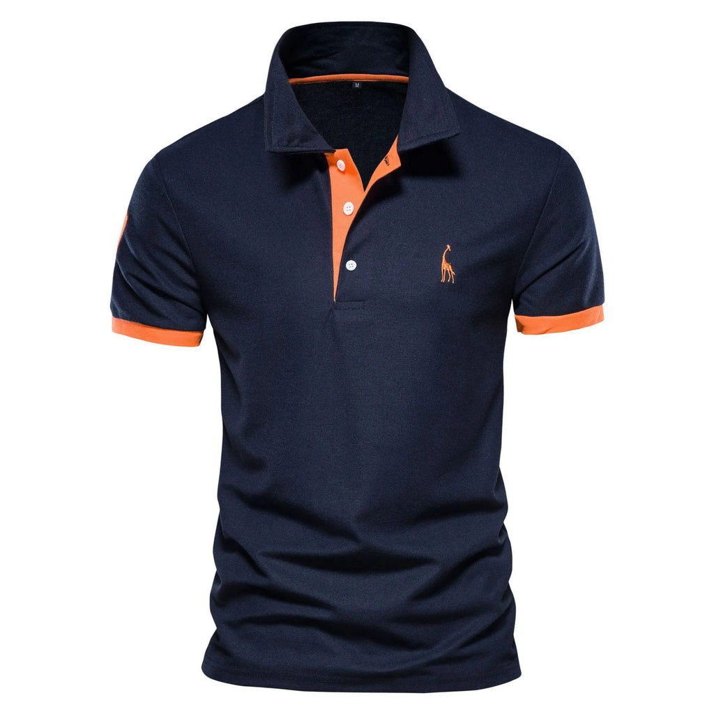 Men's slim fit T-shirt with embroidered deer design in multiple colour options