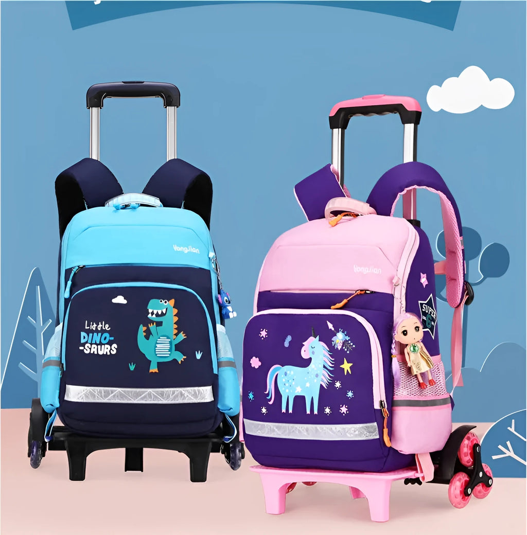 Korean detachable trolley bag for elementary students, Oxford cloth, black, 42cm x 16cm x 32cm