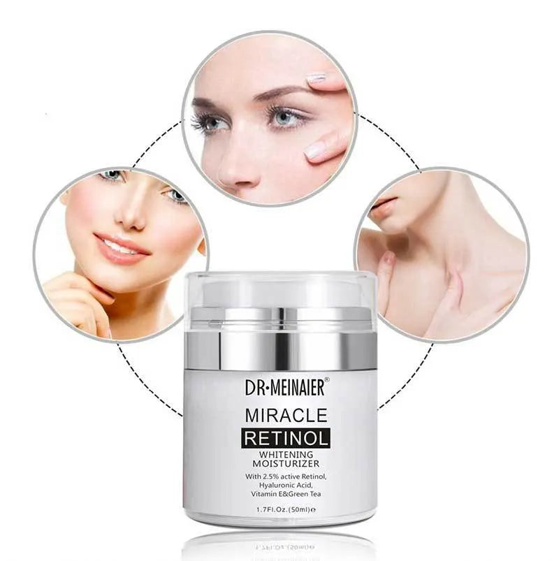 50ml retinol moisturising cream jar, shrinks pores and restores skin care product