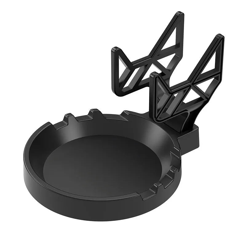 Black plastic ABS wall hanging rack for game controllers with adhesive pads and screws