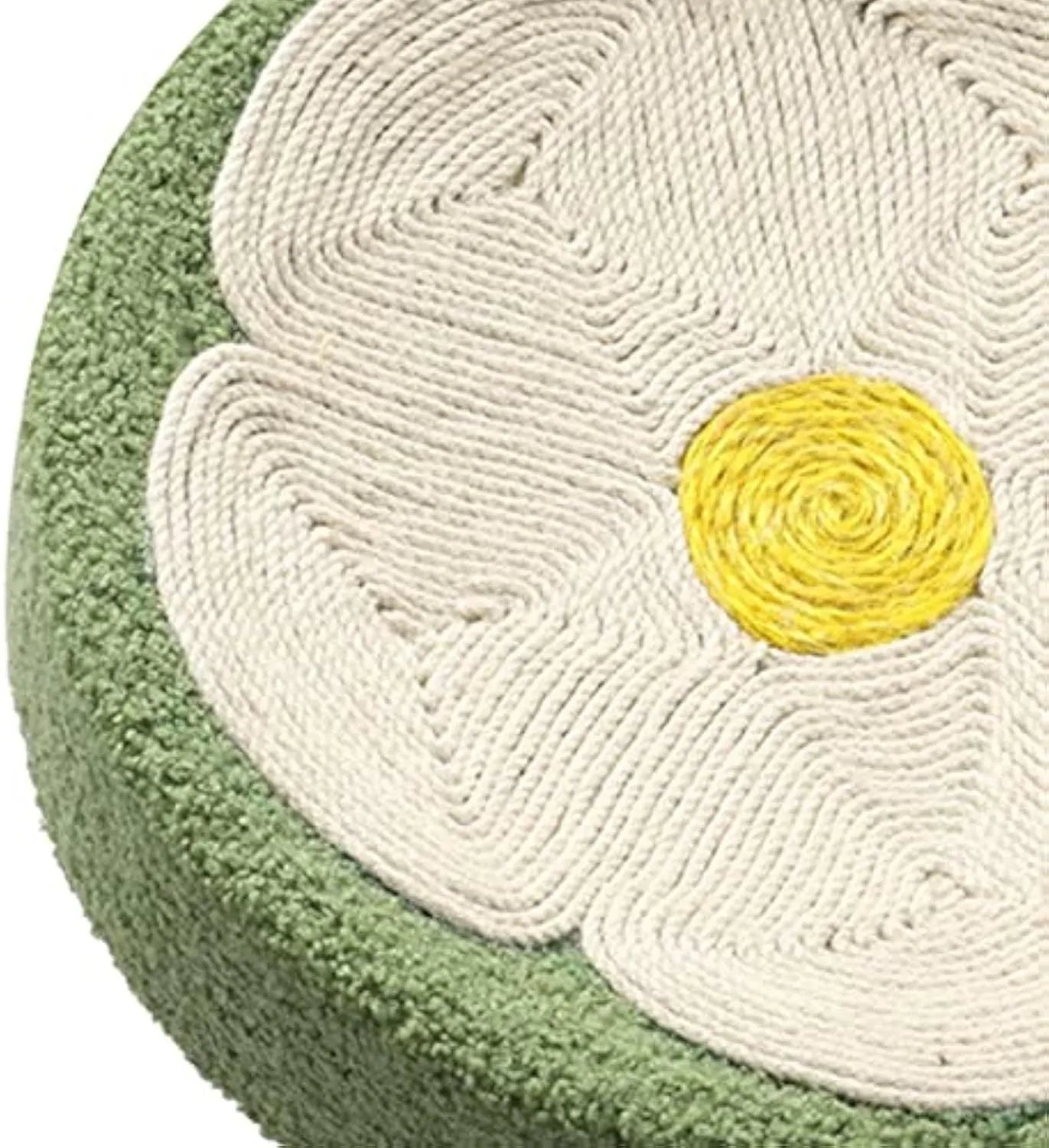 Green round cat scratcher bowl lounge bed with sisal scratching surface