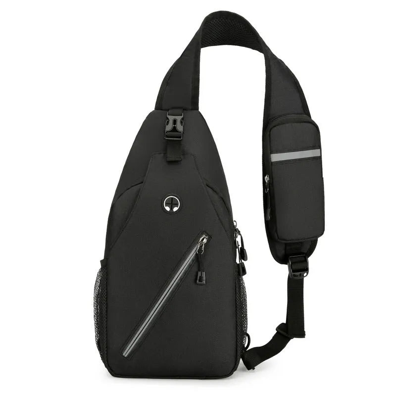 Multifunctional men's shoulder crossbody bag in hard-wearing oxford cloth, large capacity, multiple colour options
