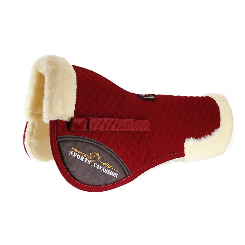 Wool riding shock absorption pad for waist protection in equestrian and cycling sports