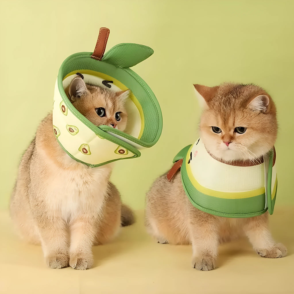 Soft adjustable cat cone collar for post-surgery recovery with folding edges
