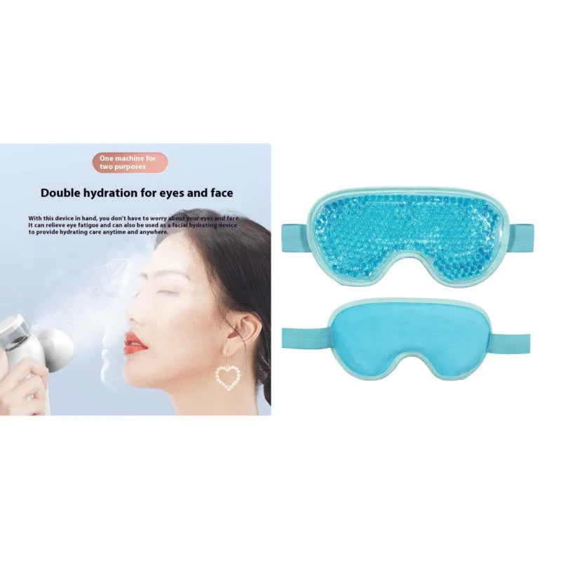 White portable electric eye compress device with eye mask for cold and hot therapy