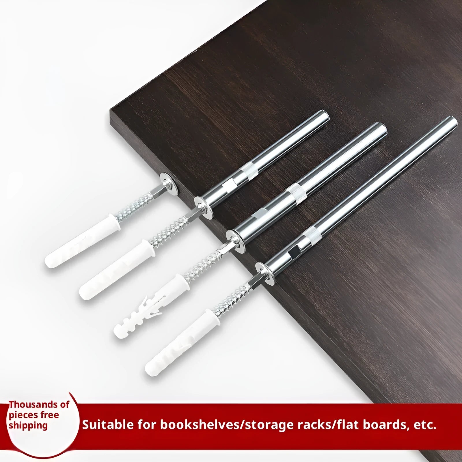 Galvanised steel hidden shelf support nail for minimalist floating bookshelf, 10x100mm or 10x160mm size