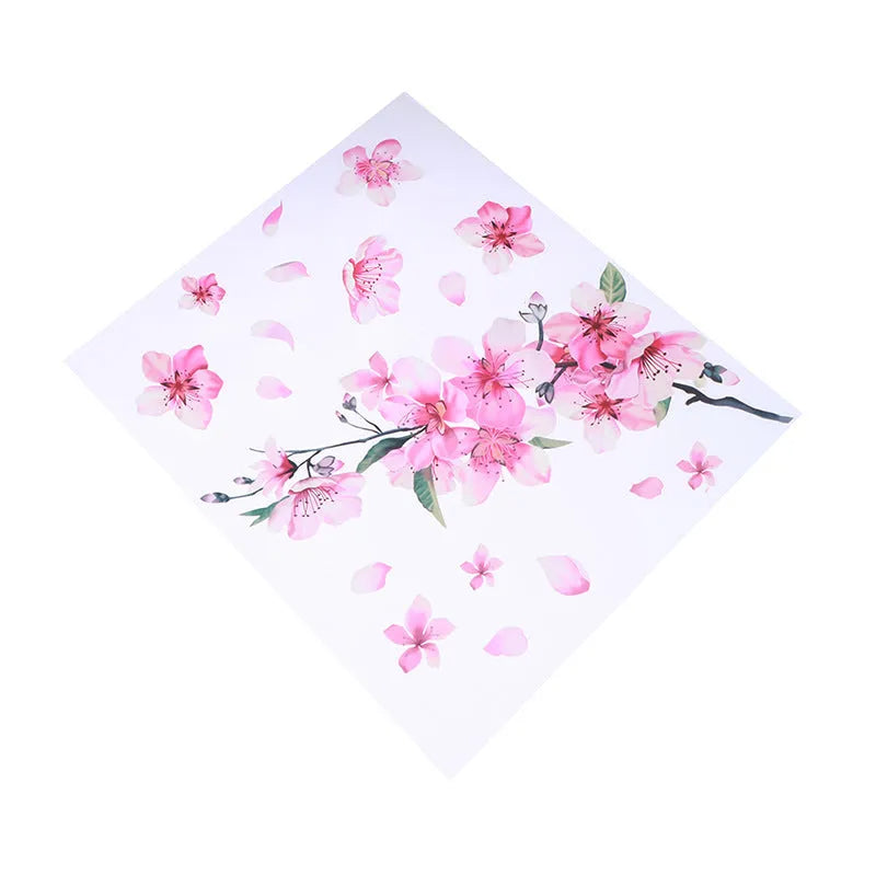 Cherry blossom flower car sticker on vehicle window showing two size options
