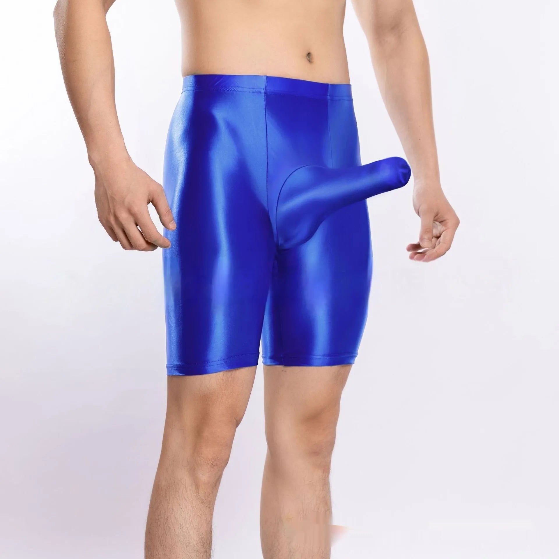 Men's plus size shiny silky sports shorts in nylon fabric available in multiple colours and sizes