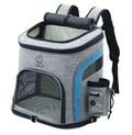 Breathable nylon pet backpack for cats and dogs up to 20 kg in gray, green, orange, blue colours